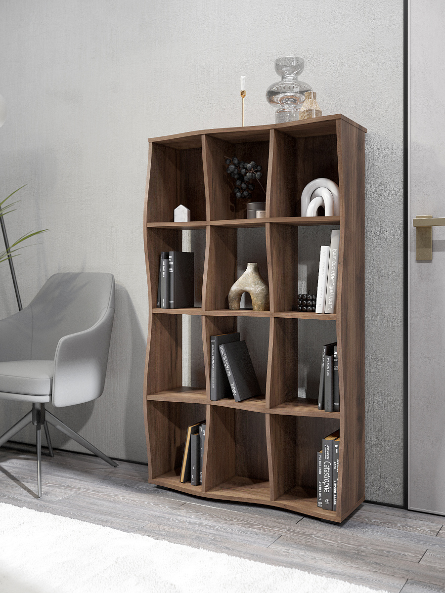 Стеллаж Контемпо КТ-02 дуб барокко янтарный