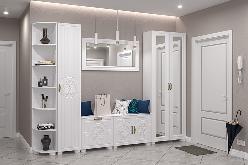 Шкаф с зеркалом «Монблан» МБ-21К белое дерево