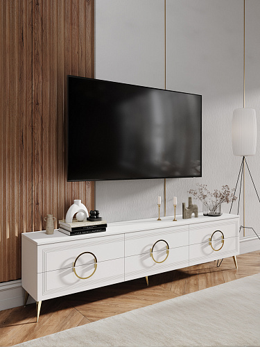 Тумба ТВ Оливия ОЛ-05 белый бриллиант/бланж