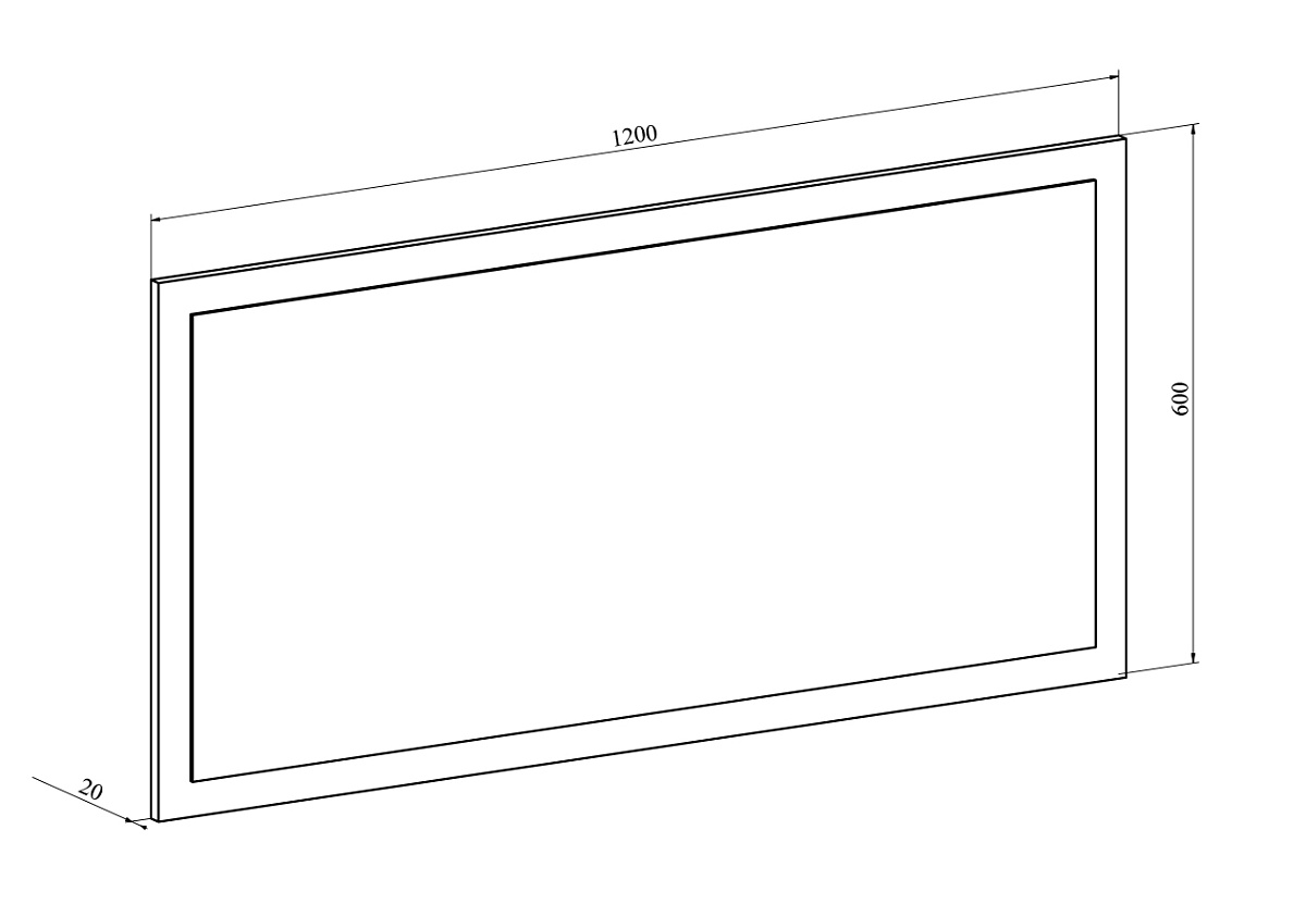 Зеркало Виктория ВИ-19 (1200x600) дуб крафт золотой