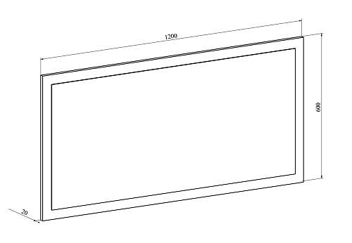 Зеркало Виктория ВИ-19 (1200x600) дуб крафт золотой