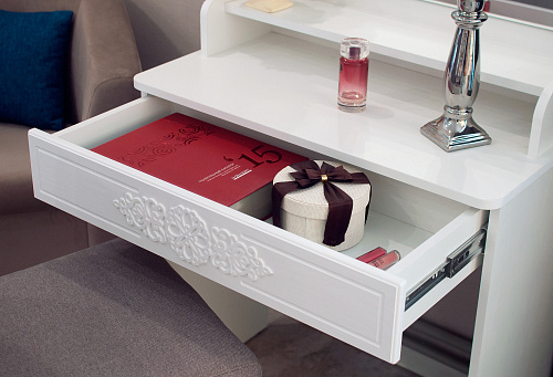 Туалетный столик с зеркалом Ассоль Лайт ТСН-1 белое дерево