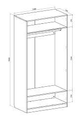Шкаф платяной Анастасия АН-1К венге луизиана/венге