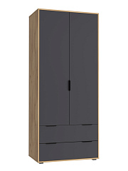 Шкаф платяной Оптима ОП-25 дуб крафт золотой/графит