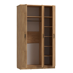 Шкаф трехдверный для одежды Виктория ВИ-9 дуб крафт золотой