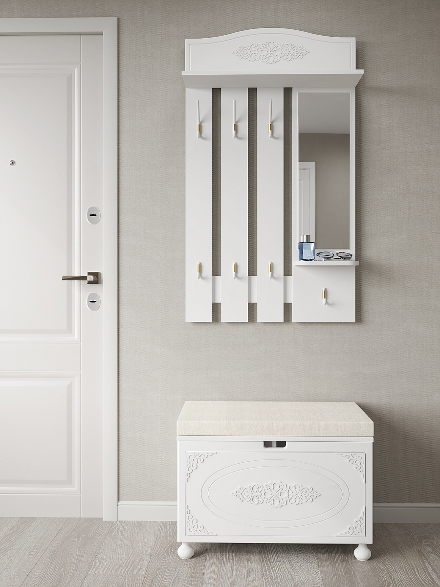 Вешалка Ассоль АС-76 белое дерево