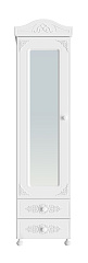 Шкаф-пенал с зеркалом Ассоль АС-1 белое дерево