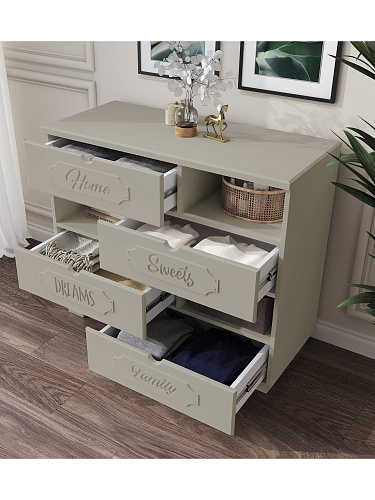 Комод ДримСтар ДС-10 глиняный серый/риолит