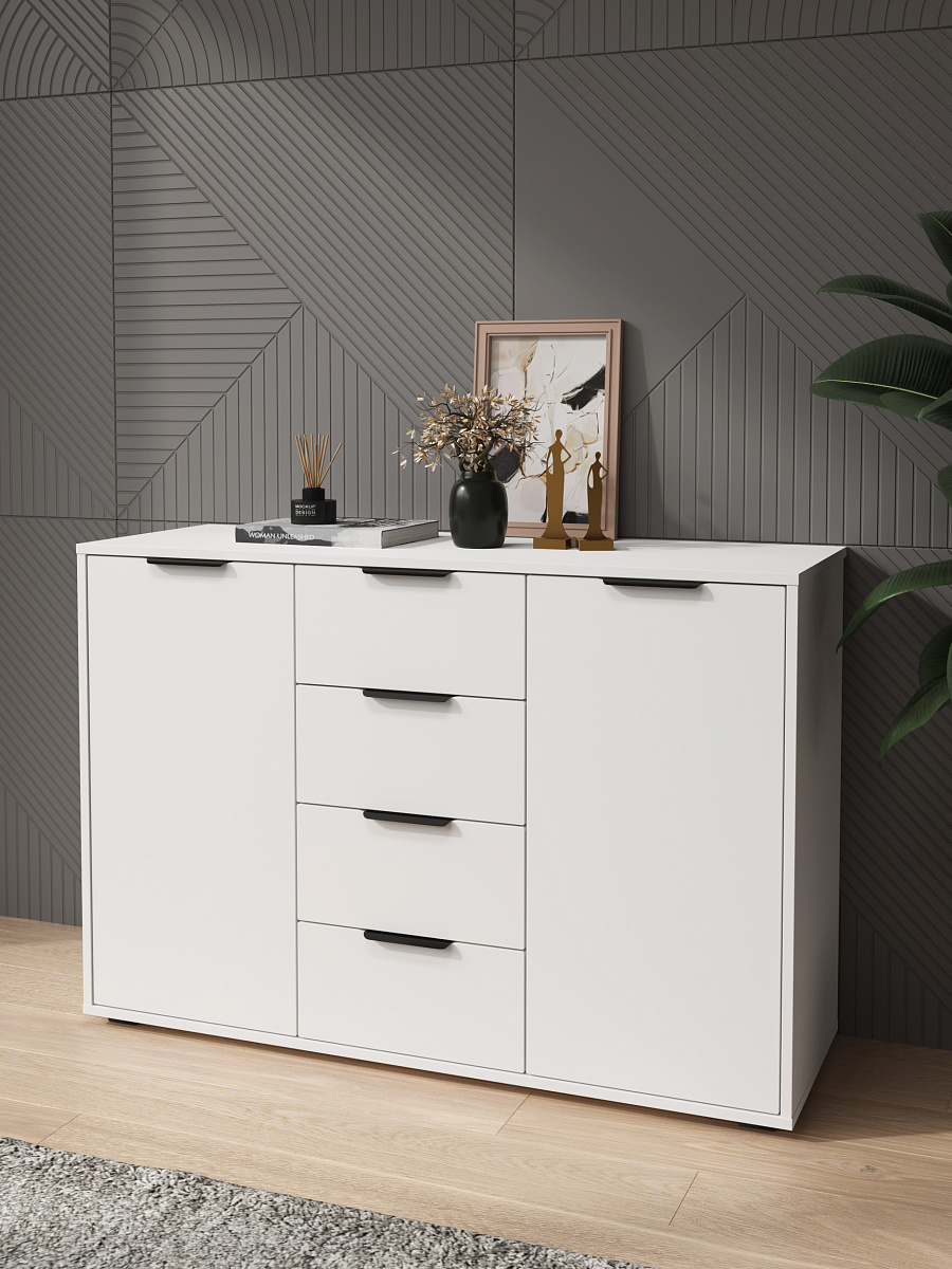 Комод Оптима ОП-17 белый структурный/меренга