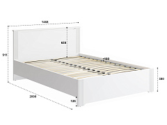 Кровать Эмилия ЭЛ-29 (140х200) белый структурный/меренга