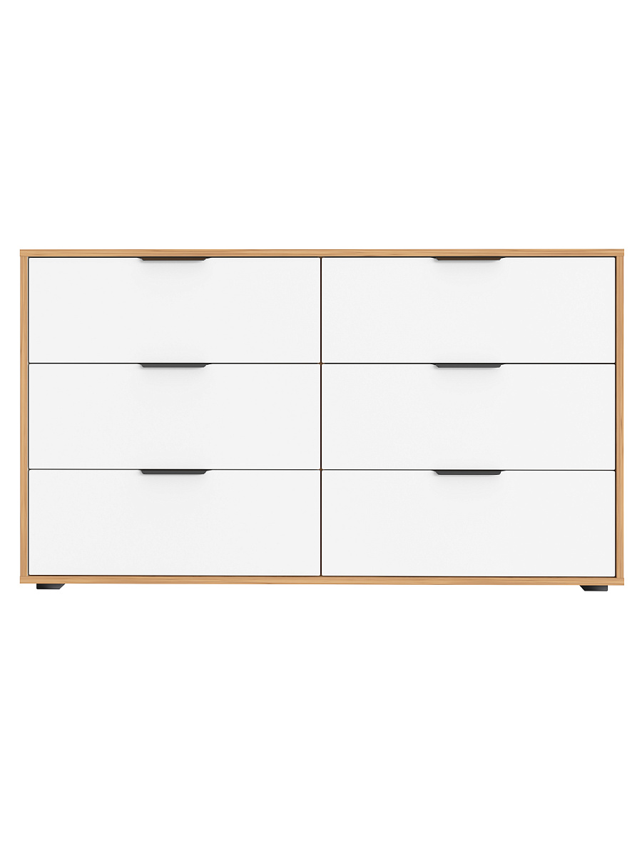 Комод Оптима ОП-16 (1352х426) дуб крафт золотой/меренга