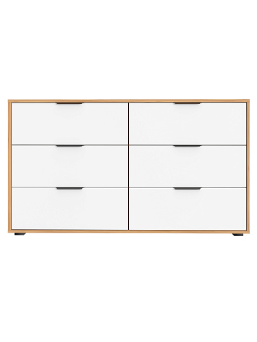 Комод Оптима ОП-16 (1352х426) дуб крафт золотой/меренга