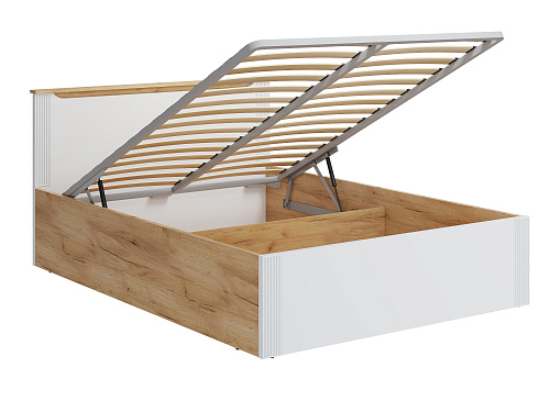 Кровать с ПМ Эмилия ЭЛ-33 (140х200) дуб крафт золотой/меренга