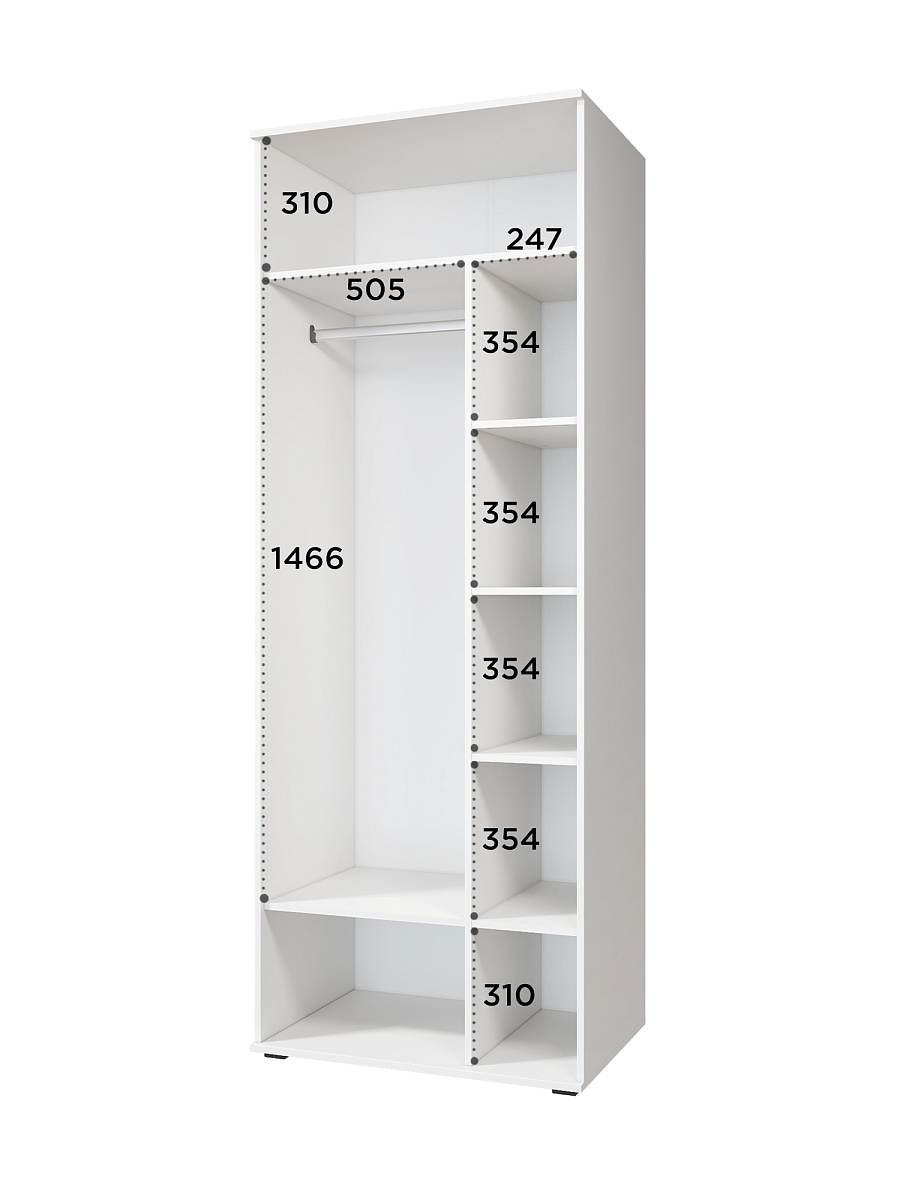 Шкаф для одежды Эмилия ЭЛ-16К глухой белый структурный/меренга