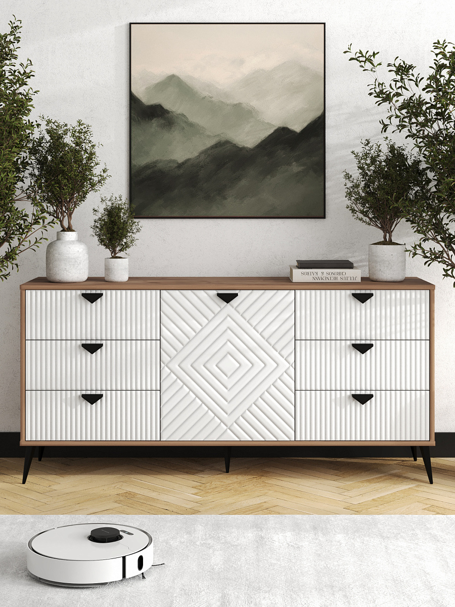 Комод Астрид АР-03 дуб крафт табачный/бланж