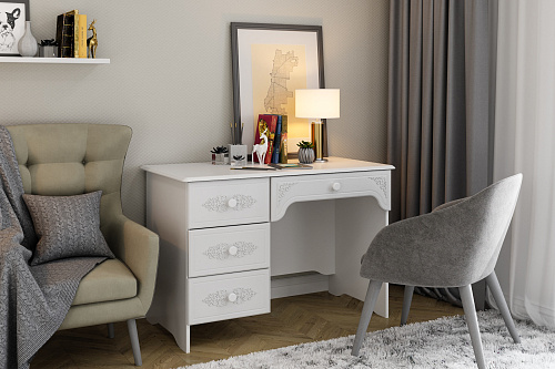 Стол письменный левый Ассоль АС-6 белое дерево