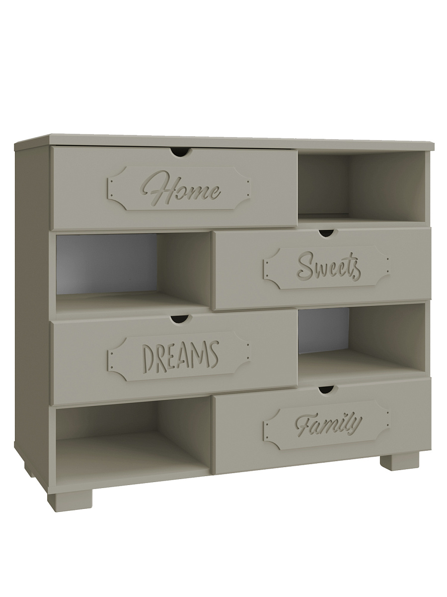 Комод ДримСтар ДС-10 глиняный серый/риолит