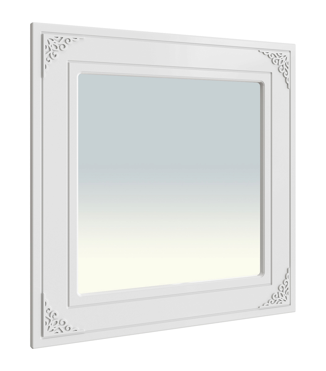 Зеркало Ассоль АС-44 (800х800) белое дерево