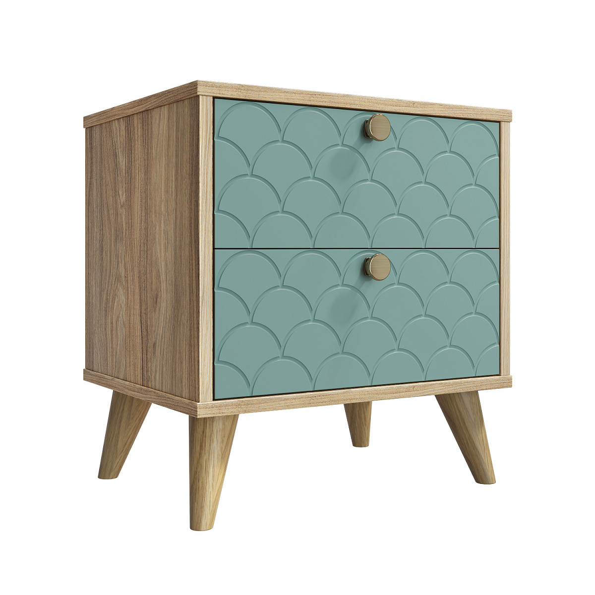 Тумба прикроватная Велламо ВО-01 блэквуд ячменный/бирюза