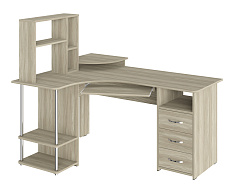 Стол компьютерный С-237 с полкой СЕ-237 блэквуд сатиновый