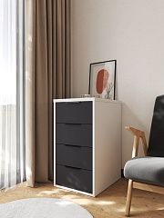 Тумба К-52 белый структурный/графит