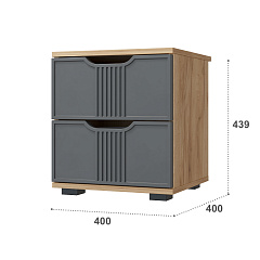 Тумба прикроватная Эмилия ЭЛ-25 дуб крафт золотой/графит