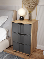 Тумба прикроватная Эмилия ЭЛ-26 дуб крафт золотой/графит