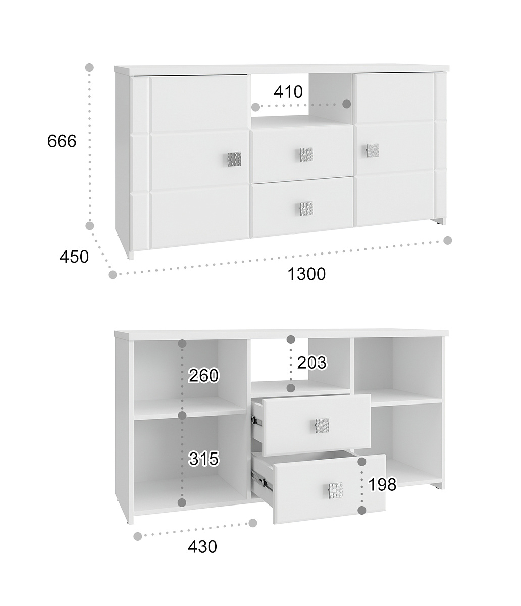Тумба Изабель ИЗ-53К белое дерево