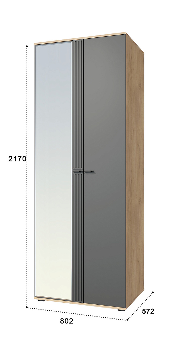 Шкаф для одежды Эмилия ЭЛ-16К комбинированный дуб крафт золотой/графит