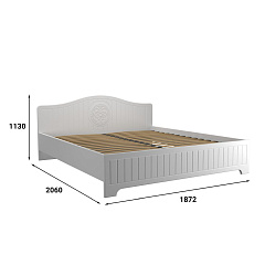 Кровать «Монблан» МБ-604К (2000х1800) белое дерево