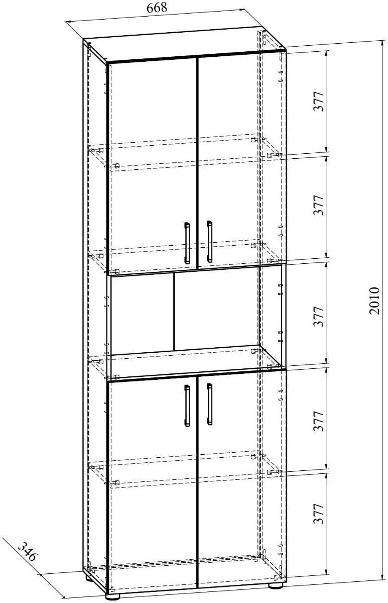 Шкаф-пенал ОФ-301К блэквуд сатиновый