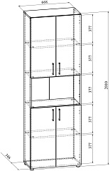 Шкаф-пенал ОФ-301К блэквуд сатиновый