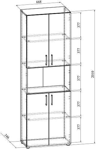 Шкаф-пенал ОФ-301К блэквуд сатиновый
