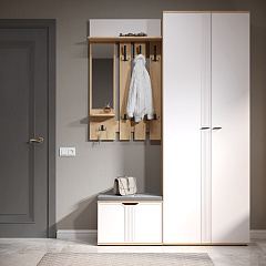 Вешалка Эмилия ЭЛ-49 дуб крафт золотой/меренга