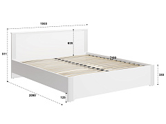 Кровать Эмилия ЭЛ-31 (180х200) белый структурный/меренга
