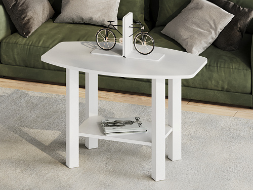 Стол журнальный С-500 белый структурный/белый