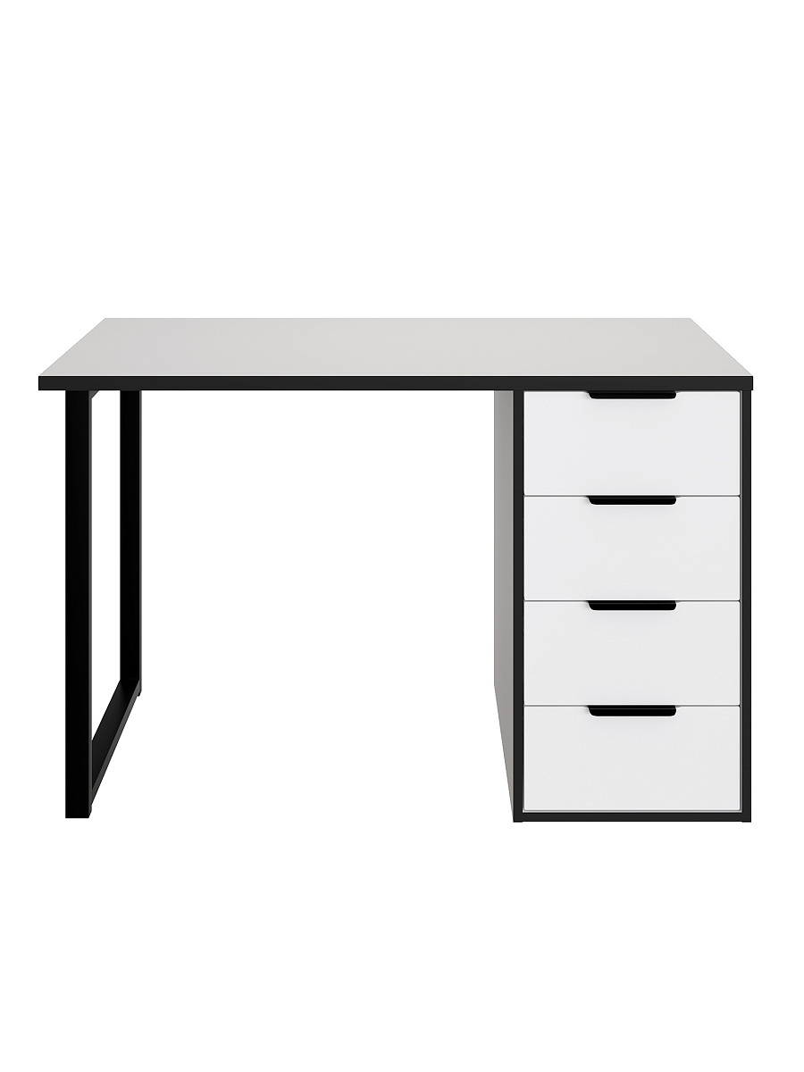 Стол С-400 белый структурный/меренга/черная кромка