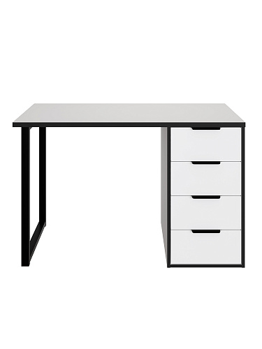 Стол С-400 белый структурный/меренга/черная кромка