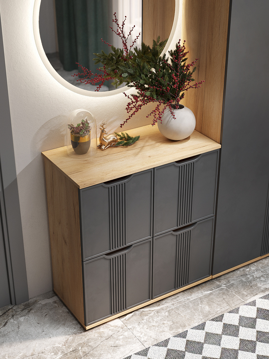 Тумба Эмилия ЭЛ-45 дуб крафт золотой/графит