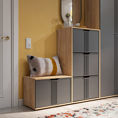 Тумба Эмилия ЭЛ-43 дуб крафт золотой/графит 