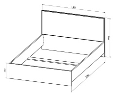 Кровать Анастасия АН-23К (1900x1400) дуб роше