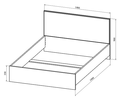 Кровать Анастасия АН-23К (1900x1400) дуб роше