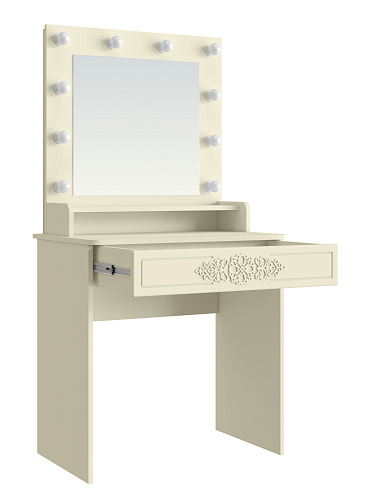 Туалетный столик с зеркалом Ассоль Лайт ТСН-4 ваниль