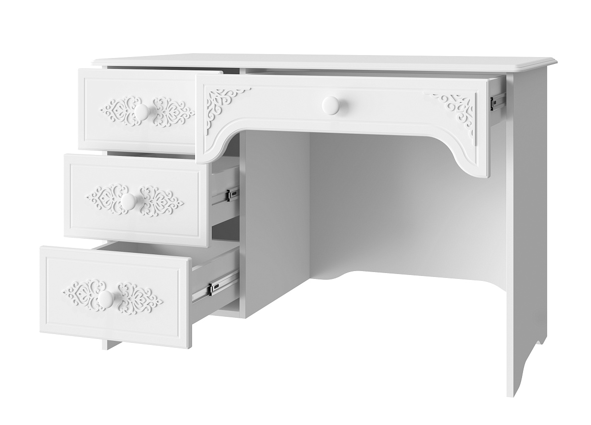 Стол письменный левый Ассоль АС-6 белое дерево