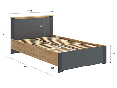 Кровать Эмилия ЭЛ-28 (120х200) дуб крафт золотой/графит
