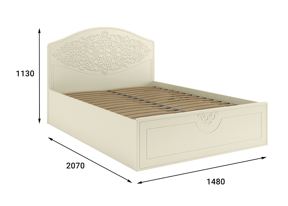 Кровать Ассоль плюс АС-60 (2000х1400) ваниль