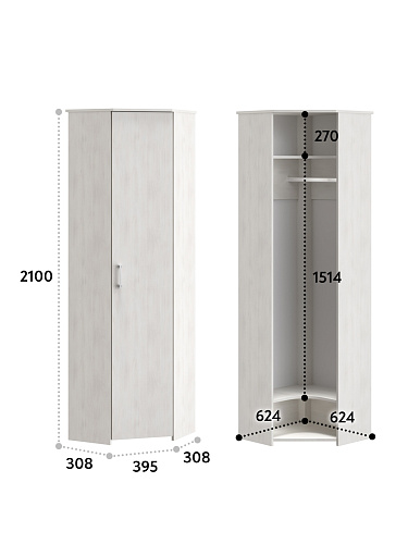 Шкаф угловой Агата АТ-8 северное дерево светлое