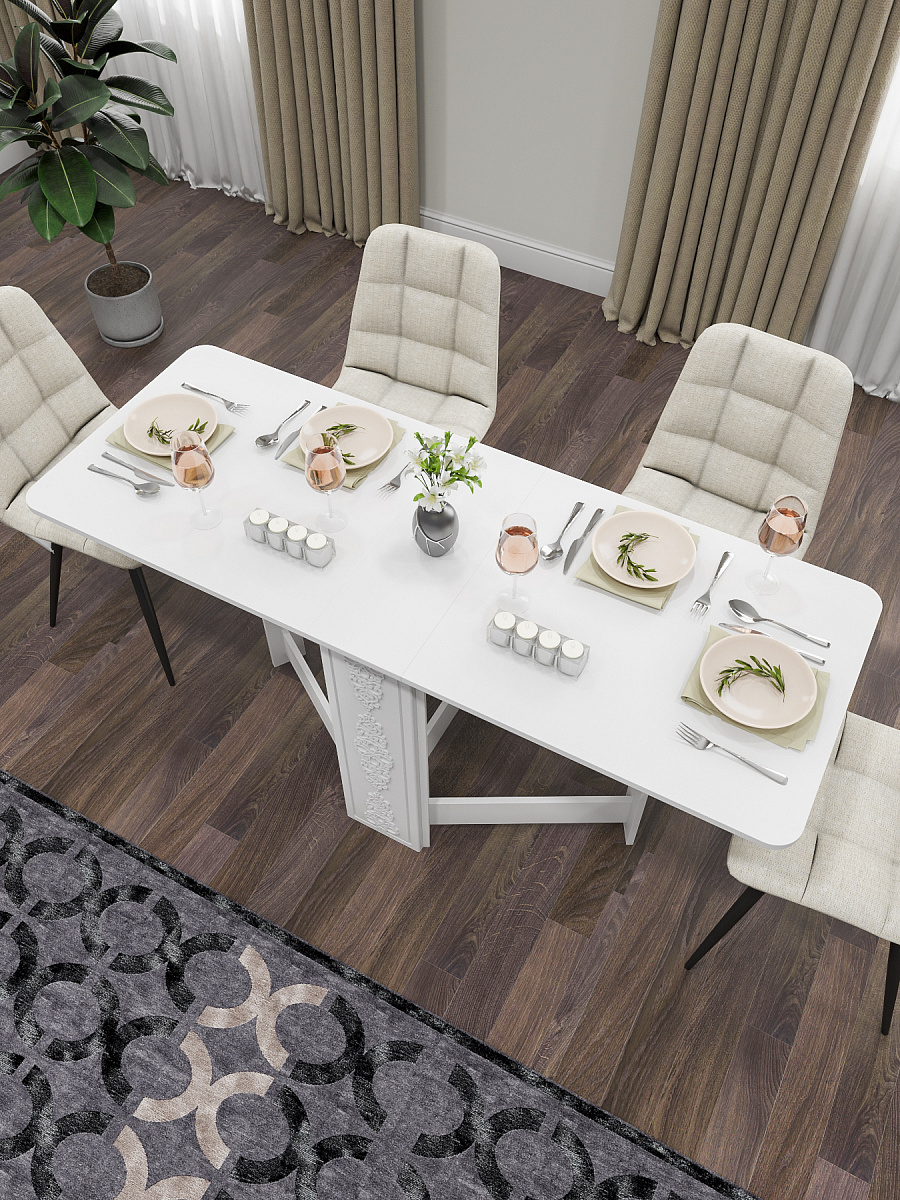 Стол раскладной СМ-4 белое дерево