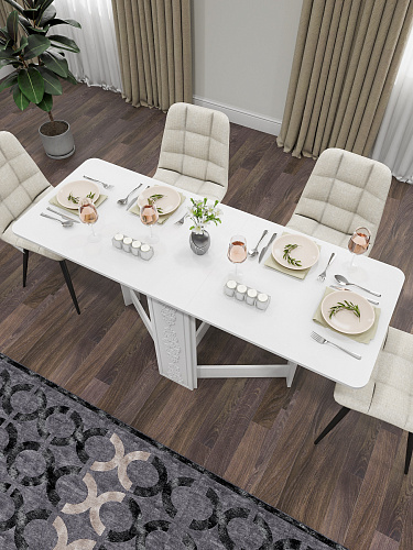 Стол раскладной СМ-4 белое дерево