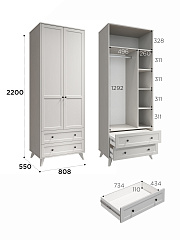Шкаф Вильям ВМ-11 кашемир/шарли керамика